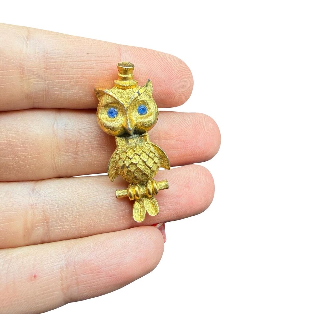 Vintage Jewelry Manselle Owl Brooch pin